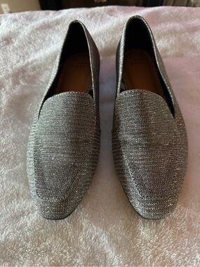 a new day Silver Glitter Slip-On Loafers